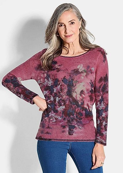 GOLDNER Strickpullover Wollpullover floral, U-Boot-Ausschnitt Strickpullove günstig online kaufen