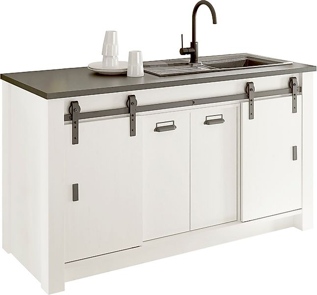 Home affaire Spülenschrank "Sherwood", Breite 161 cm, Scheunentorbeschlag u günstig online kaufen