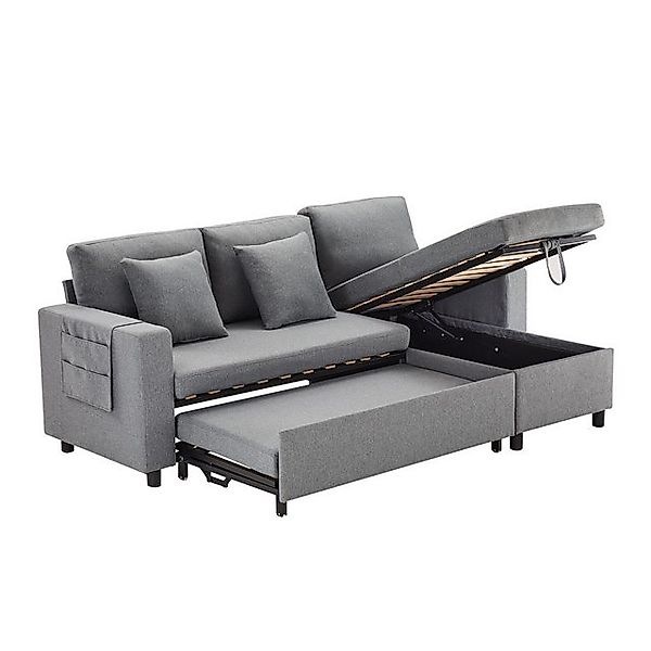 MODFU Schlafsofa L-förmiges Sofa,Sofa-Chaiselongue mit Stauraum,mit Taschen günstig online kaufen