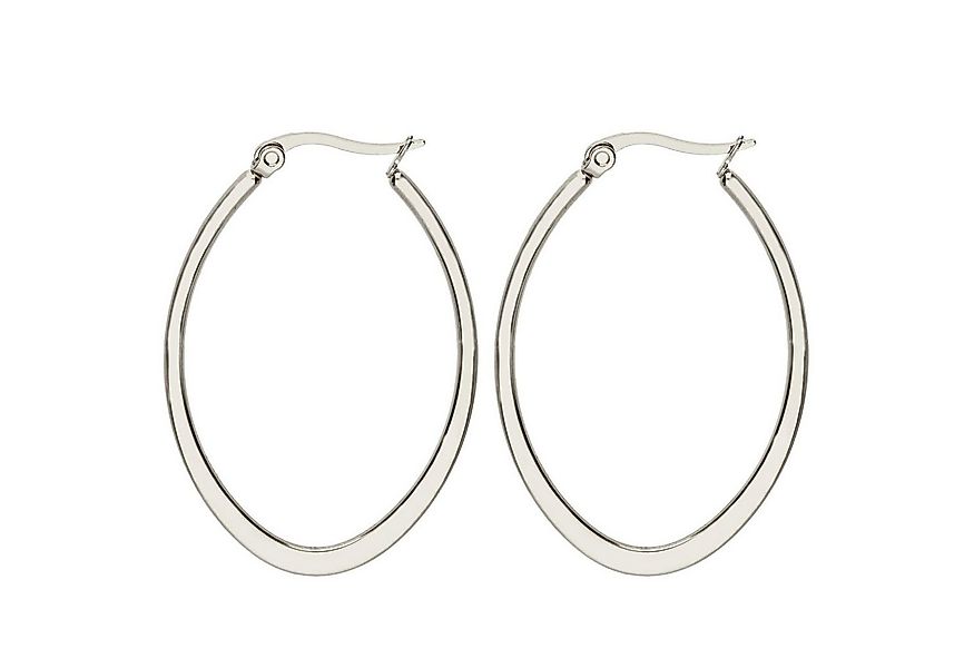 LÖB Paar Creolen Edelstahl 18K Gold vergoldet Creolen Ohrringe Oval Tropfen günstig online kaufen