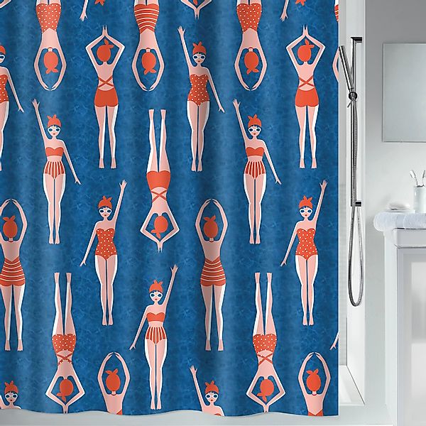 Spirella Duschvorhang Baigneuses 120 cm x 200 cm Blau günstig online kaufen