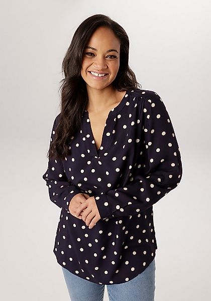 Aniston PLUS Schlupfbluse in trendigem Pünktchendessin - NEUE KOLLEKTION günstig online kaufen
