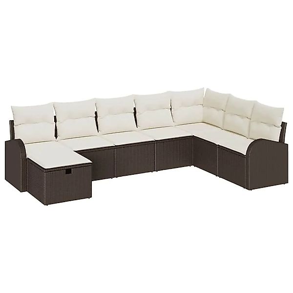 vidaXL Sofa Set mit Kissen mit Speicher Braun und Creme Poly-Rattan 3359127 günstig online kaufen