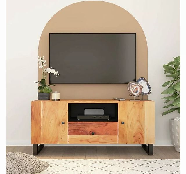 furnicato TV-Schrank 105x33,5x46 cm Massivholz Akazie & Holzwerkstoff günstig online kaufen