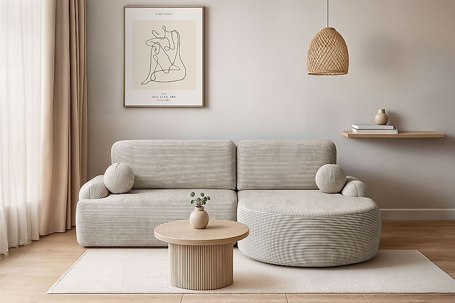 Lookway Ecksofa CLEO CORD Rundes Ecksofa günstig online kaufen