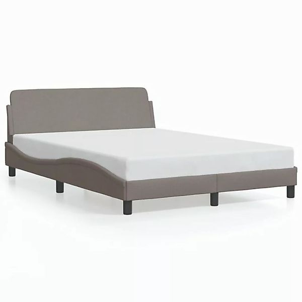 vidaXL Bettgestell, Bettrahmen mit Kopfteil Taupe 140x190 cm Stoff günstig online kaufen