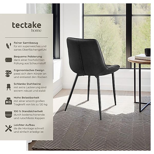 tectake Esszimmerstuhl Set Stuhl (Set, 2 günstig online kaufen