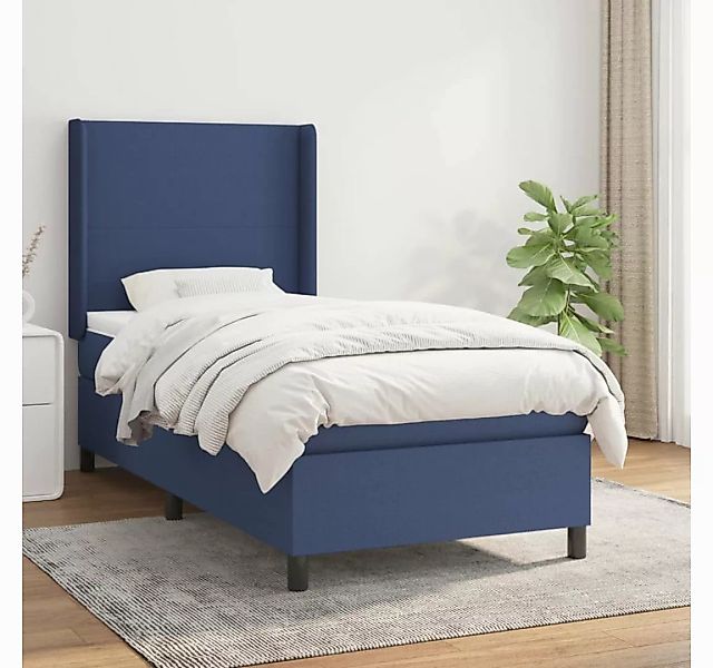 vidaXL Boxspringbett mit Matratze Blau 90x190 cm Stoff1378125 günstig online kaufen