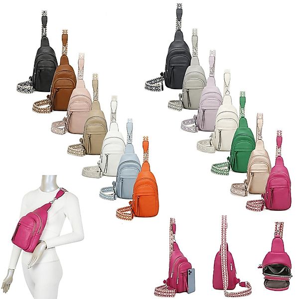 ITALYSHOP24 Schultertasche Damen Sling-Tasche Crossbody Brusttasche günstig online kaufen