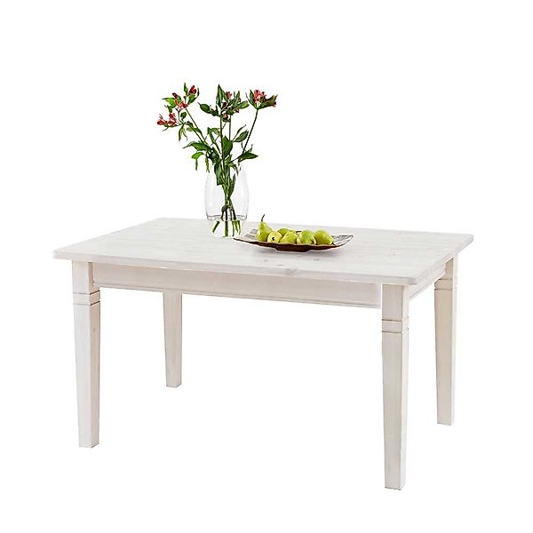 Esstisch im Landhausstil Kiefer Weiß massiv günstig online kaufen