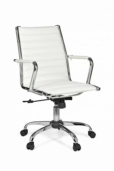 Bürostuhl Bezug Kunst-Leder Schreibtischstuhl Weiß X-XL 110 kg Chefsessel h günstig online kaufen