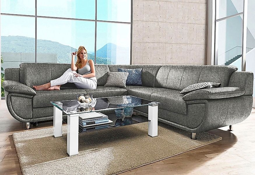 TRENDMANUFAKTUR Ecksofa "Rondo wahlweise mit Schlaffunktion, bequeme Armleh günstig online kaufen