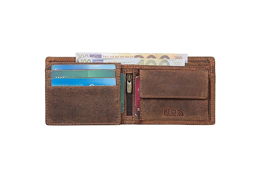 Benthill Geldbörse Herren Echtleder RFID Portemonnaie Slim Gelbeutel Vintag günstig online kaufen