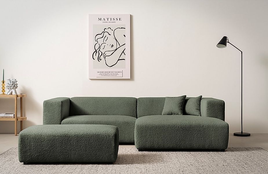 Home affaire Polsterecke BAKELS, Ecksofa-Set mit Hocker, L-Form mit Schlaff günstig online kaufen
