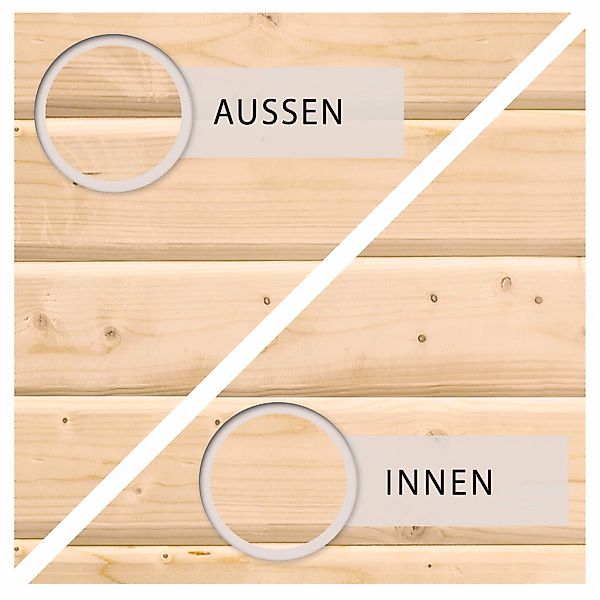 Karibu Gartenhaus "Quellsee 2" mit Anbaudach, naturbelassen oder terragrau günstig online kaufen