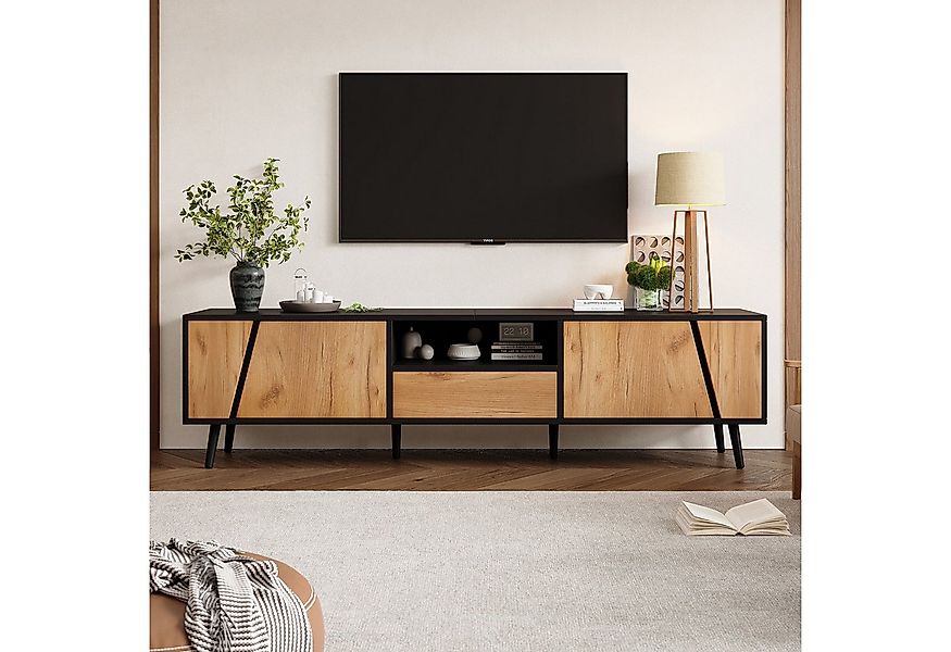 KLAM HOME Lowboard TV-Schrank mit Schubladen und 2 Schränken, 180*40*46cm ( günstig online kaufen