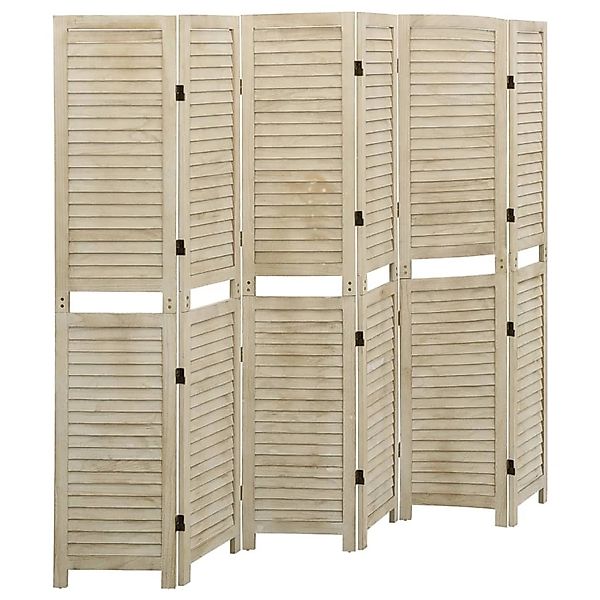 VidaXL 6-tlg. Raumteiler 210x165 cm Massivholz Paulownia günstig online kaufen