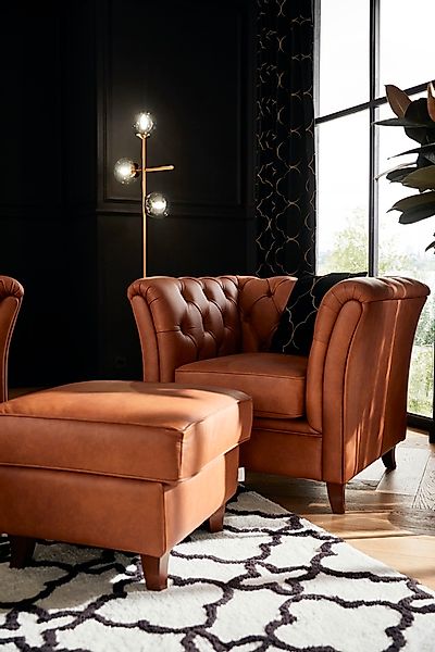 Home affaire Chesterfield-Sessel "Reims Cocktailsessel, Sessel" mit echter günstig online kaufen
