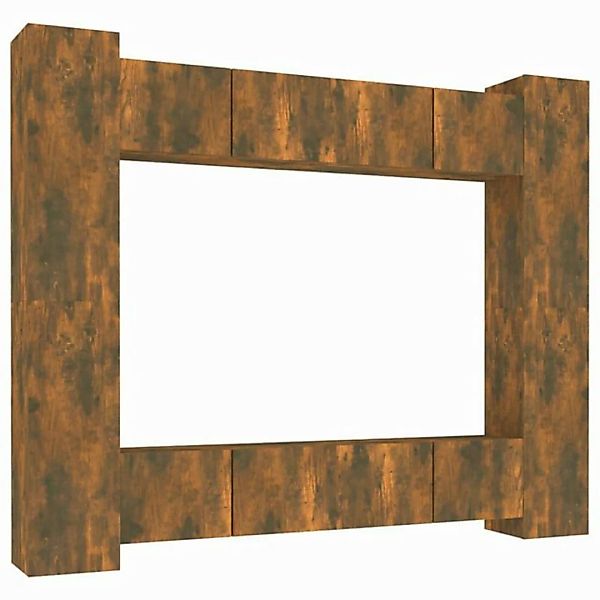 furnicato TV-Schrank 8-tlg. TV-Schrank-Set Räuchereiche Holzwerkstoff (1-St günstig online kaufen