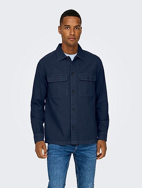 ONLY & SONS Langarmhemd ONSOLIVER TWILL OVERDYE OVERSHIRT BF günstig online kaufen