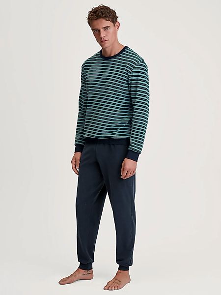 CALIDA Schlafanzug "Relax Terry" 2 Stk. tlg., mit klassischem Rundhalsausch günstig online kaufen