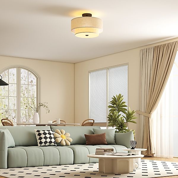 HOMCOM Deckenleuchte, Deckenlampe Hängend mit 3 x E14 Fassung, Runde Decken günstig online kaufen