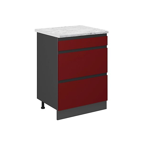 Vicco Schubladenschrank R-Line Schubladenschrank für die Küche Rot 60 cm AP günstig online kaufen