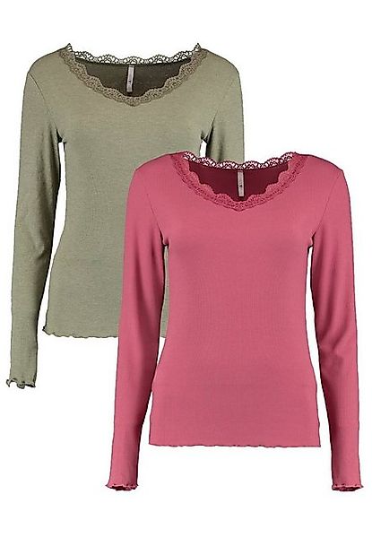 HaILY’S T-Shirt Langarm Shirt 2-er Set Spitzen Top Fi44ona (2-tlg) 5903 in günstig online kaufen