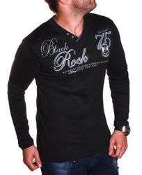 BLACKROCK Henleyshirt Langarm-Henleyshirt mit Farbdruck günstig online kaufen