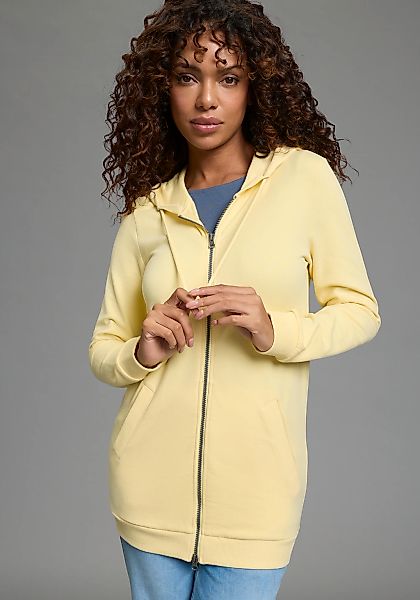 Flashlights Sweatjacke in langer Form mit Zipper günstig online kaufen