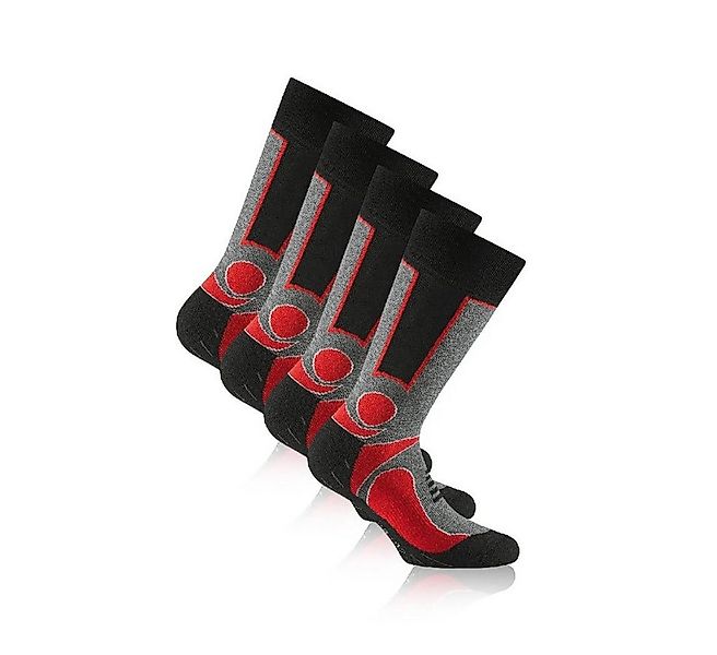 Rohner Socks Wandersocken Calf Basic schwarz/rot - 2 Paar günstig online kaufen