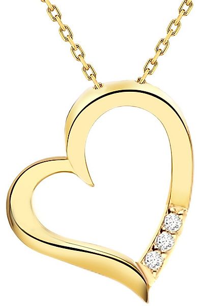 Limana Kette mit Anhänger Herzkette Damen Silber 925 gold Kette mit Herz An günstig online kaufen