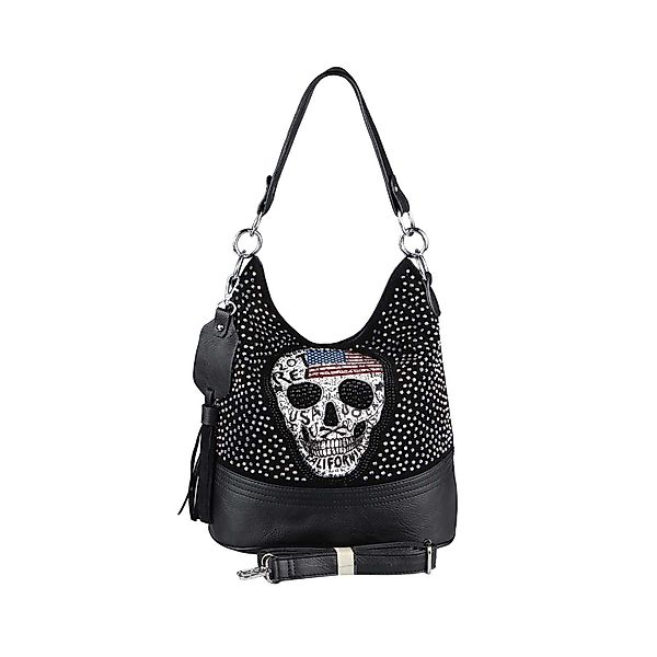 ITALYSHOP24 Schultertasche Damen Totenkopf Shopper Tasche günstig online kaufen
