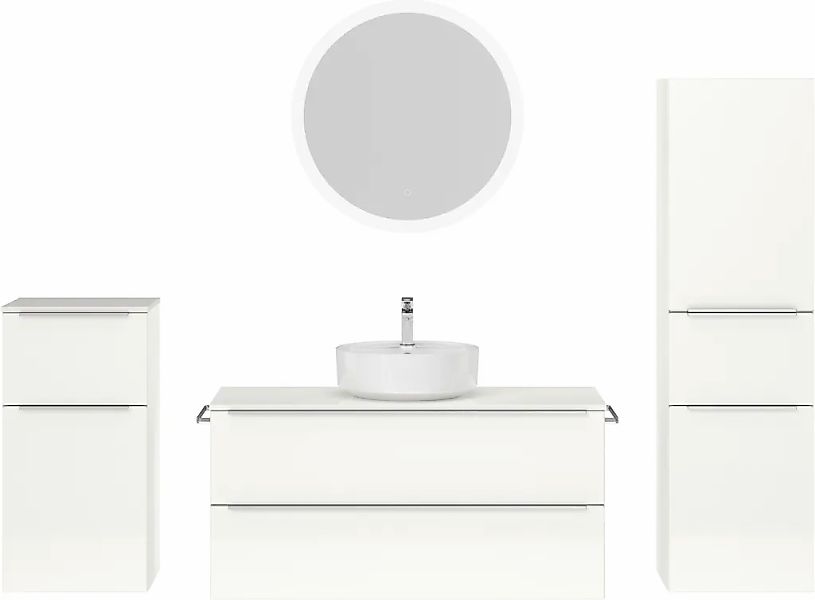 nobilia Badmöbel-Set "Alvene", (4 St., vormontiert, mit Soft-Close), Hochgl günstig online kaufen