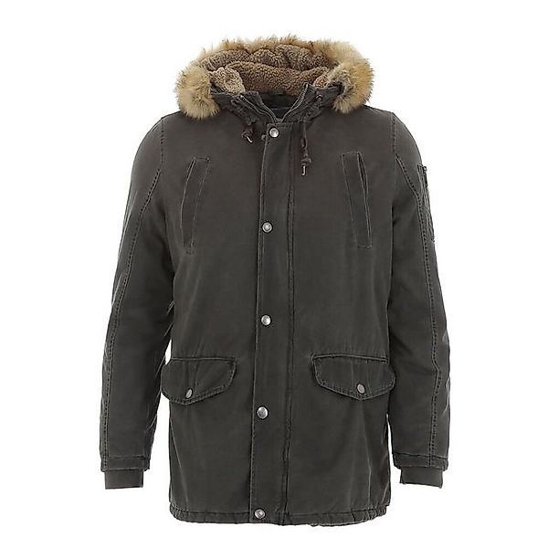 Ital-Design Cargojacke Herren Freizeit Kapuze Gefüttert Jacke in Olive günstig online kaufen