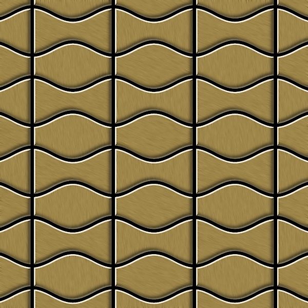 ALLOY Mosaik Fliese Massiv Metall Titan Gebürstet Gold 1,6mm Kismet & Karma günstig online kaufen