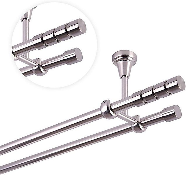 MDEKOR Gardinenstange Vorhangstange 16mm, 2-läufig, Deckenmontage, günstig online kaufen