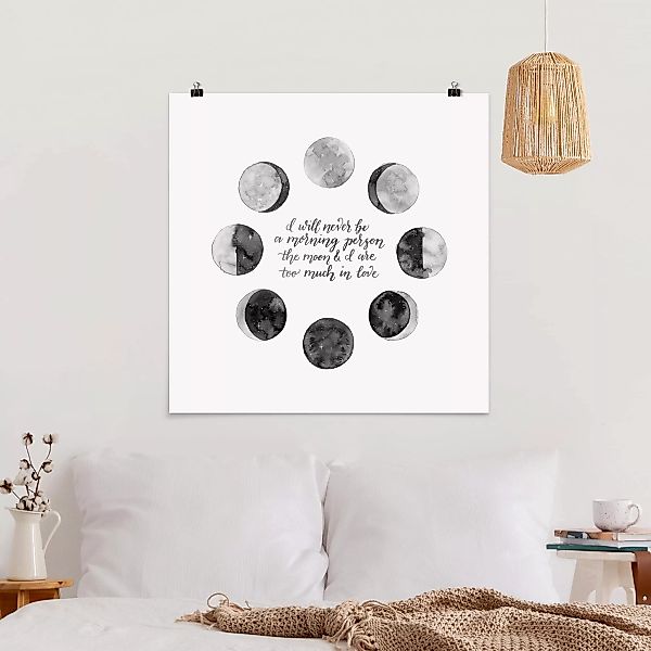 Poster Spruch - Quadrat Ode an den Mond - Liebe günstig online kaufen