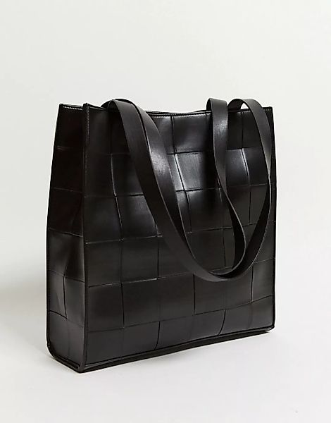 ASOS DESIGN – Shopper-Tasche in Schwarz gewebt günstig online kaufen