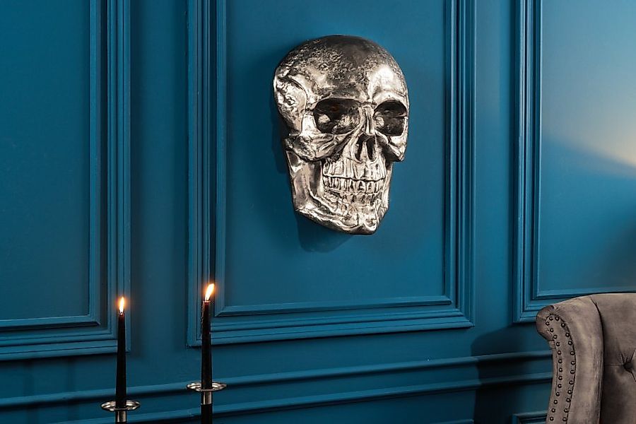 riess-ambiente Wanddekoobjekt SKULL XXL 40cm silber (Einzelartikel, 1 St), günstig online kaufen