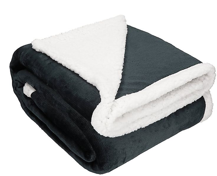 Wohndecke Luxus Flanell Sherpa Kuscheldecke XXL Verona Größe 150x200 cm, Be günstig online kaufen