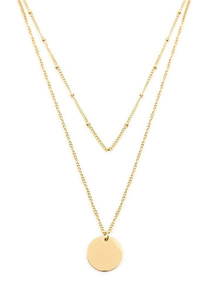 Hey Happiness Collier Layer Kette Kreis & Kugeln, Zweireihige Damen Edelsta günstig online kaufen