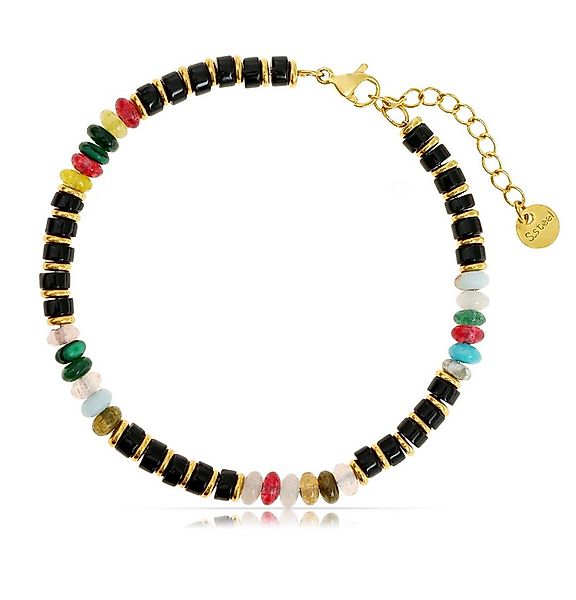 Made by Nami Armband Herren mit Türkisen und Dunkelgrünen Perlen Glücksarmb günstig online kaufen