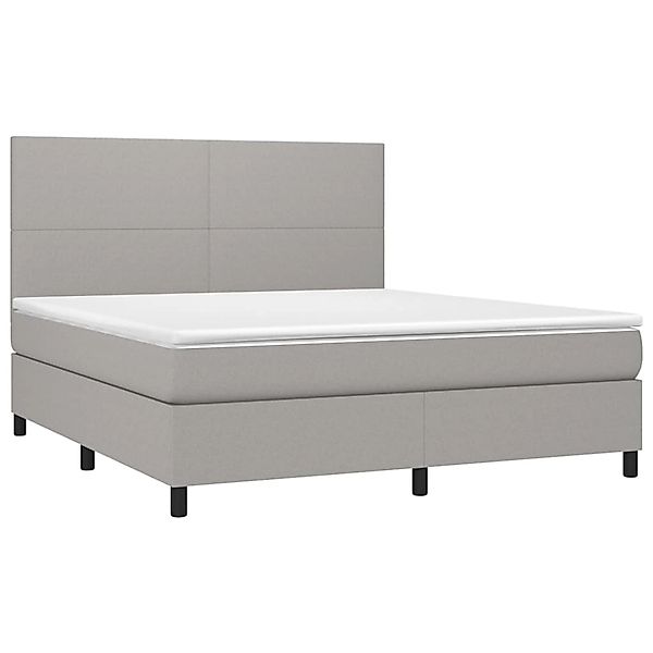 vidaXL Boxspringbett mit Matratze & LED Hellgrau 160x200 cm Stoff 3134725 günstig online kaufen