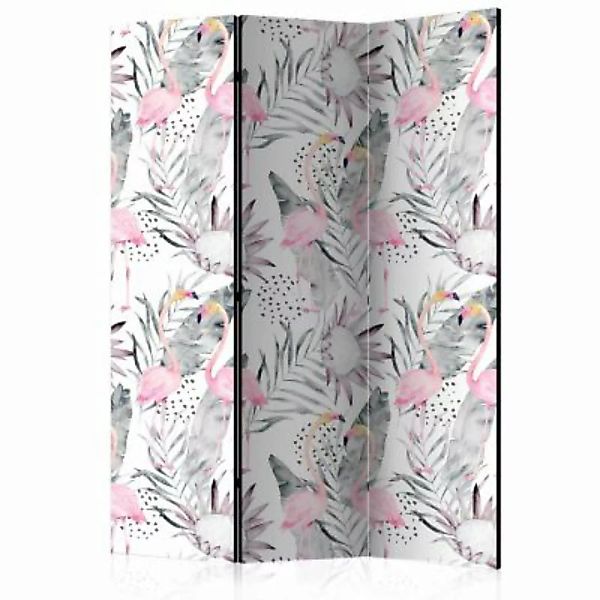 artgeist Paravent Flamingos and Twigs [Room Dividers] mehrfarbig Gr. 135 x günstig online kaufen