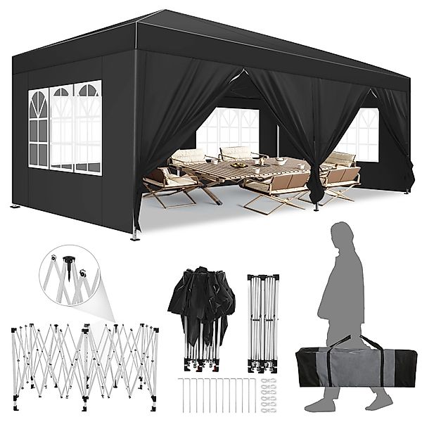 LUCKZON Pavillon 3x6m, wasserdicht&UV-Schutz 50+, inkl. günstig online kaufen
