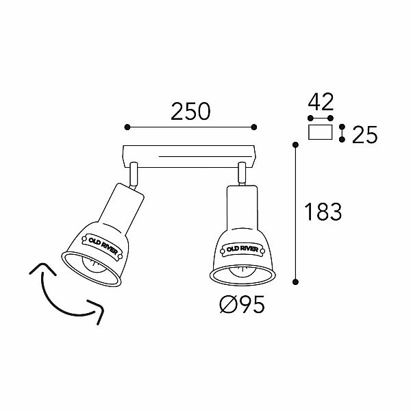 Deckenlampe Azali 1548.E27, 2-flg., messing antik günstig online kaufen