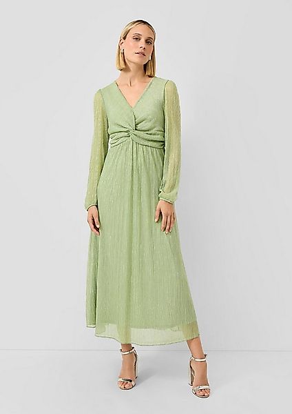 s.Oliver Maxikleid Kleid Plissiertes Maxikleid mit V-Ausschnitt und Metalli günstig online kaufen