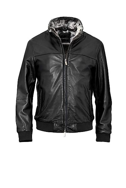bugatti Lederjacke BUARTURO (1-St) Stehkragen mit weichem Felleinsatz günstig online kaufen