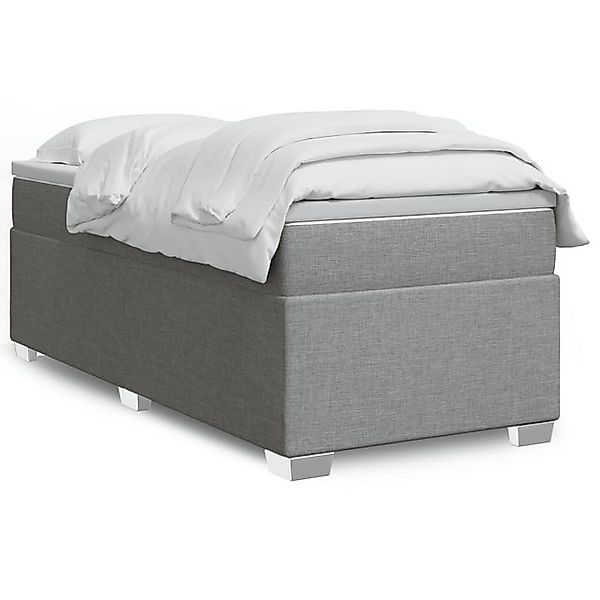 furnicato Bettgestell Boxspringbett mit Matratze Hellgrau 90x190 cm Stoff günstig online kaufen